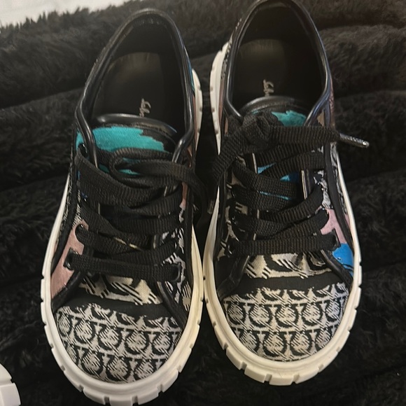 Salvatore Ferragamo Kids Sneakers - Black Blue Pink